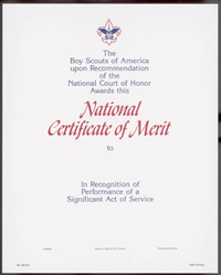 Natl Council Cert. of Merit (Youth)